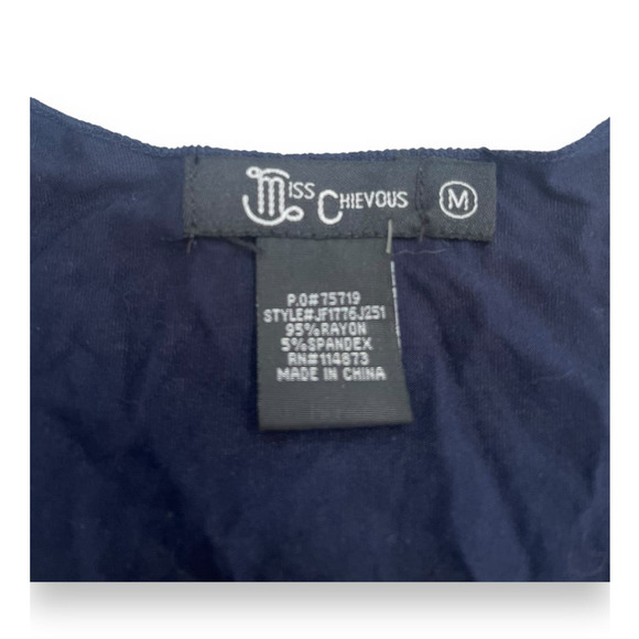 Miss Chievous *USA* sequin Tank Top | Sz Womens M, Navy Blue NEW N1 - Picture 5 of 10